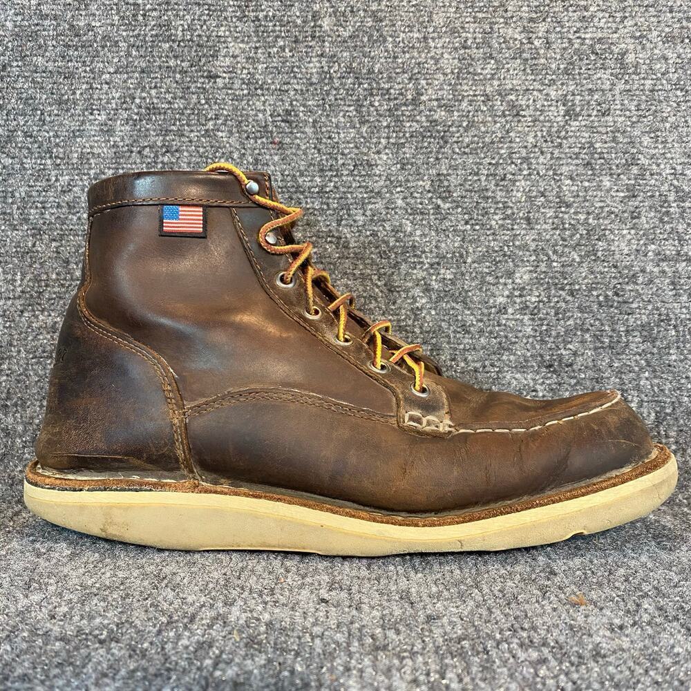Danner Bull Run Moc Toe 6" Work Boots Brown Leather Model 15563 Mens 10.5